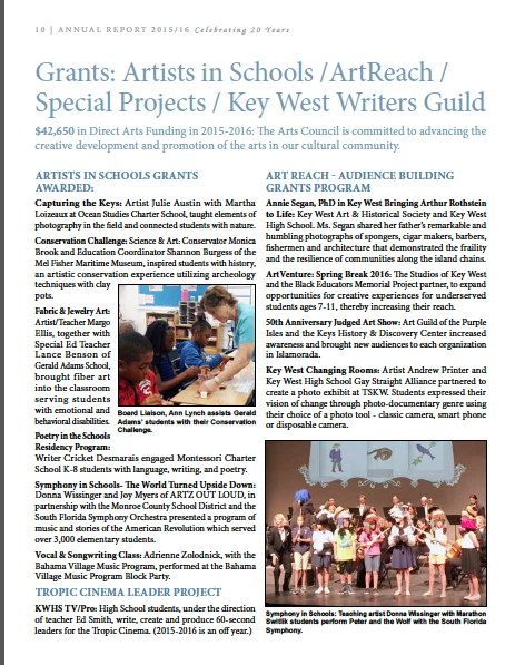 Florida Keys Arts Council Funded Projects